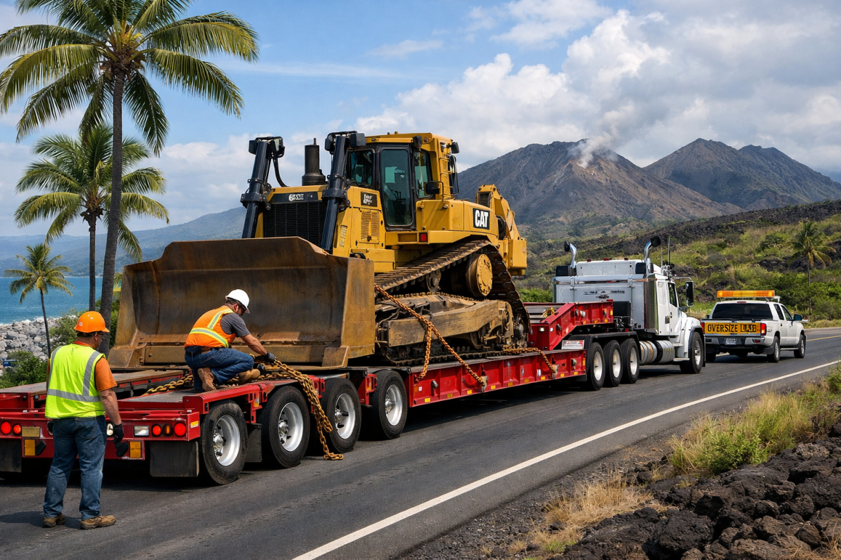 heavy equipment hauling types of loads