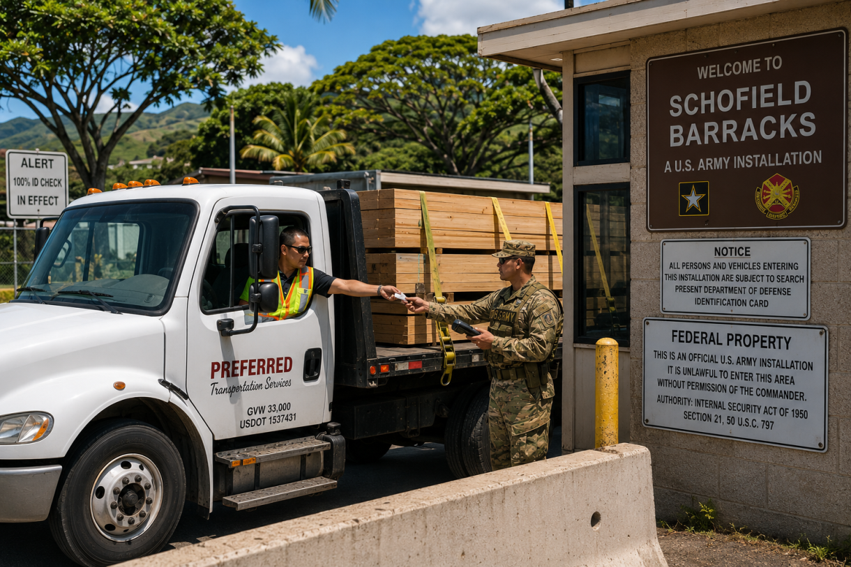 security credentials for Oahu logistics